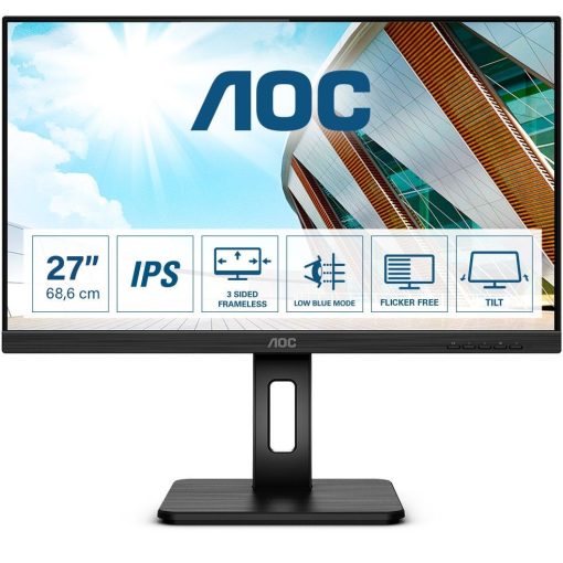 68,6cm/27" (1920 x 1080) AOC 27P2Q Full HD 4ms IPS HDMI VGA DVI DP USB 16:9 Black